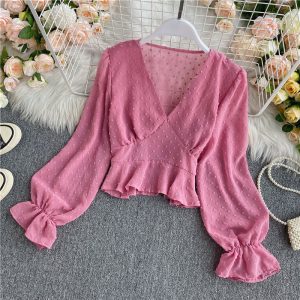 long-sleeved chiffon unlined upper garment restoring ancient ways of tall waist brief paragraph coat female