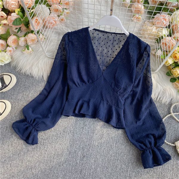 long-sleeved chiffon unlined upper garment restoring ancient ways of tall waist brief paragraph coat female - Image 4