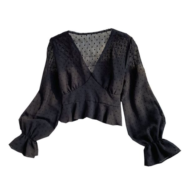 long-sleeved chiffon unlined upper garment restoring ancient ways of tall waist brief paragraph coat female - Image 6
